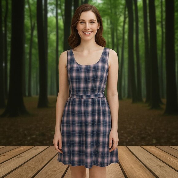 Hot Topic Plaid Cutout Dress Medium Y2K Grunge Punk Alternative Summer Outfit - Picture 4 of 10